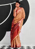 Orange Woven Linen Cotton Silk Saree