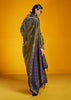 Olive Green Woven Banarasi Silk Saree