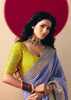 Lavender Purple Woven Banarasi Silk Saree