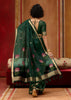 Forest Green Woven Cotton Organza Saree