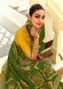 Piquant Green Woven Banarasi Designer Silk Saree With Contrast Blouse