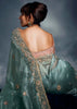 Aquamarine Blue Designer Silk Saree