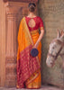 Marigold Orange Woven Banarasi Silk Saree