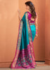 Teal Blue Woven Banarasi Patola Silk Saree