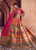 Multicolour Banarasi Silk Embroidered Lehenga