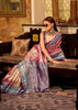 Georgia Peach Woven Tissue Silk Saree