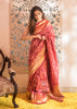 Leela: Double Ikat Patan Patola Saree In The Shades Of Red And Gold (7146435772609)