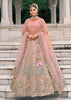 Pink & Grey Heavy Embroidered Designer Lehenga