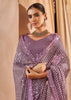 Dusky Purple Designer Tissue Silk Saree