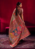 Grey Green Woven Cotton Kashmiri Jamewar Saree