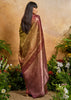 Mehndi Green Woven Banarasi Silk Saree