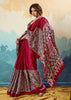 Maroon Printed Satin Silk Saree
