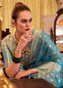 Aqua Blue Woven Banarasi Tissue Silk Saree
