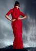 Poppy Red Designer Silk Saree