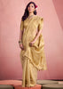 Cream Beige Woven Tissue Silk Saree