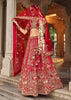 Scarlet Red Heavy Embroidered Designer Lehenga