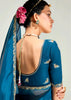 Coral Blue Ombre Banarasi Tissue Saree