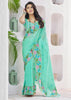 Sea Green Woven Linen Silk Saree