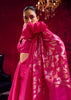 Fuchsia Pink Banarasi Satin Linen Silk Saree