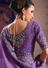 Lavender Purple Embroidered Tissue Designer Saree