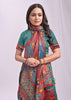 Teal Green Woven Linen Cotton Saree
