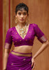 Berry Purple Woven Cotton Organza Saree