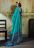 Teal Blue Banarasi Tusser Silk Saree