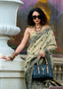 Khadi Beige Woven Tissue Linen Silk Saree
