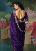 Rich Purple Embroidered Designer Saree