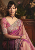 Dusty Pink Tissue Organza Designer Saree