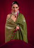 Heena Green Woven Banarasi Satin Linen Silk Saree