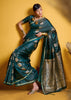 Pacific Green Banarasi Satin Silk Saree