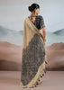 Sand Beige Woven Cotton Saree