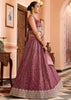 Dry Pink Rose Tissue Silk Embroidered Lehenga