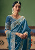 Storm Blue Embroidered Designer Saree