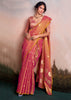 Orange Peach Woven Tissue Silk Saree