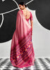 Flamingo Pink Woven Linen Cotton Silk Saree