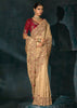 Rich Cream Embroidered Designer Tissue Saree