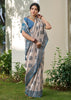 Mailbu Blue Woven Banarasi Silk Saree