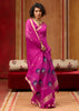 Rani Pink Woven Cotton Organza Saree