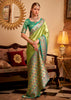 Lime Green Woven Banarasi Tissue Silk Saree