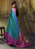 Enamel Blue Woven Banarasi Silk Saree