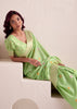 Pista Green Woven Linen Silk Saree