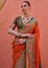 Burnt Orange Woven Paithani Silk Saree