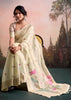 Snow White Woven Linen Cotton Silk Saree