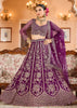 Regal Violet Embroidered Net Lehenga