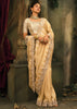 Cream Designer Embroidered Silk Saree