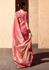 Blush Pink Woven Crepe Georgette Saree