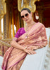 Blush Peach Woven Tissue Silk Saree