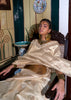 Snow White Dual Tone Woven Banarasi Silk Saree